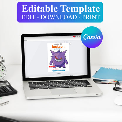 Gengar Birthday Party Invitation Template | Pokemon Invite - CreativeRino