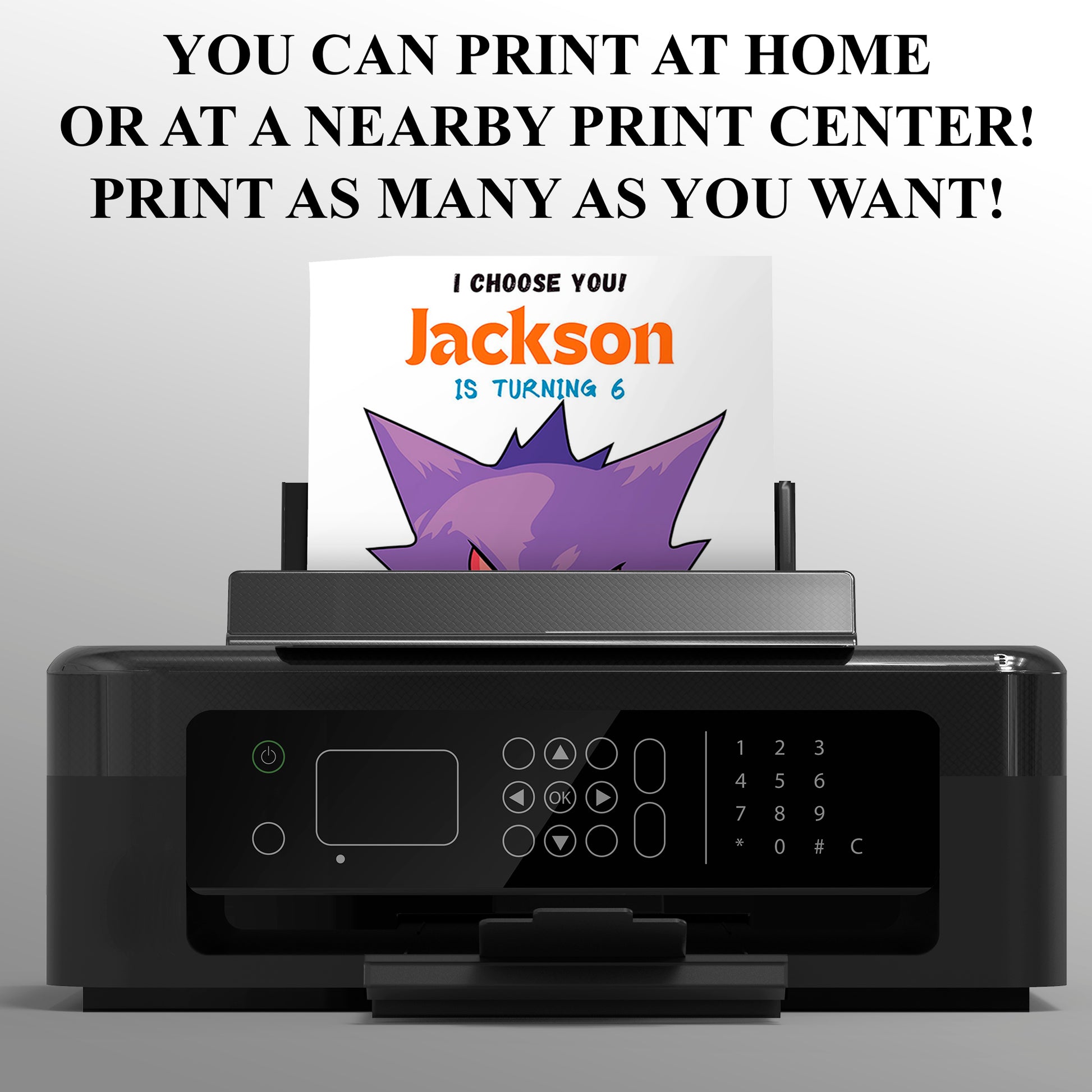 Gengar Birthday Party Invitation Template | Pokemon Invite - CreativeRino