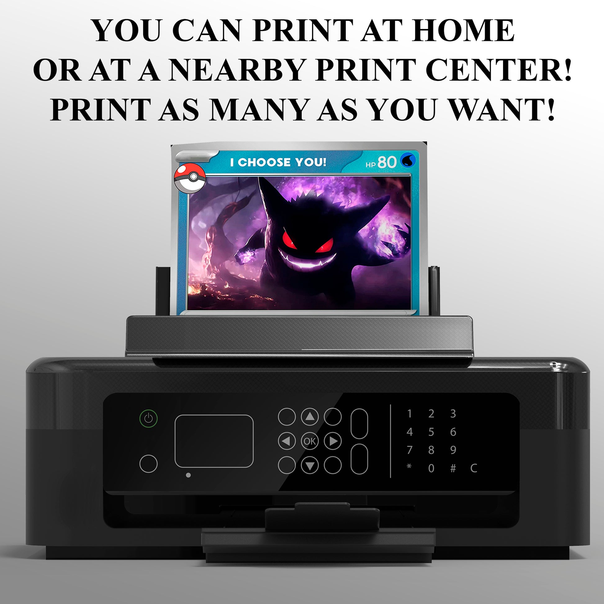 Gengar Invitation Template | Pokemon Card Birthday Invite - CreativeRino