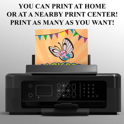 Butterfree Pokemon Birthday Party Invitation Template - CreativeRino
