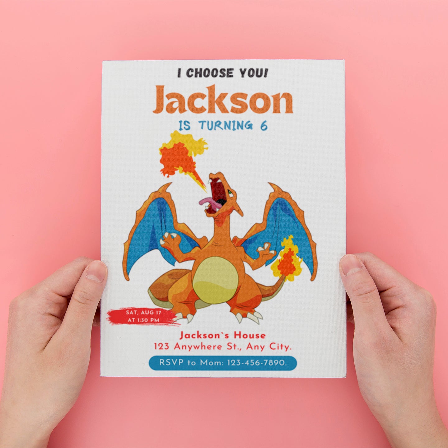 Charizard Birthday Party Invitation Template | Pokemon Invite - CreativeRino