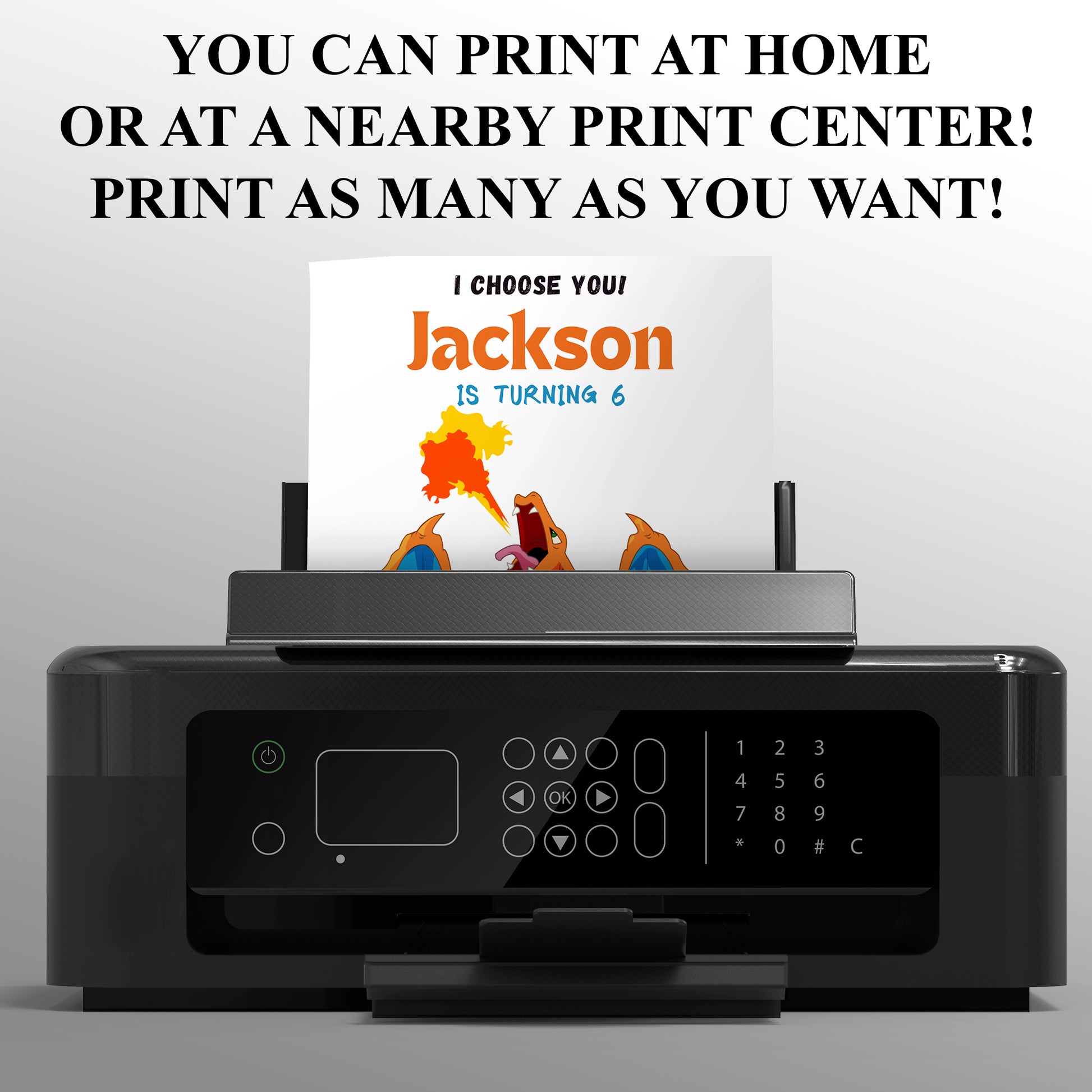 Charizard Birthday Party Invitation Template | Pokemon Invite - CreativeRino