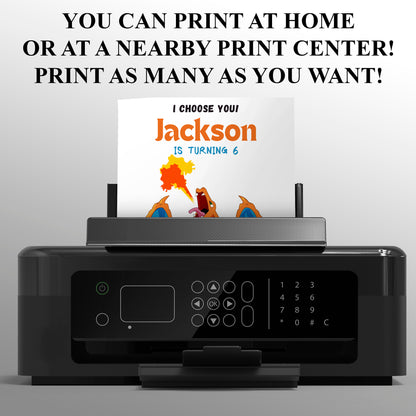 Charizard Birthday Party Invitation Template | Pokemon Invite - CreativeRino