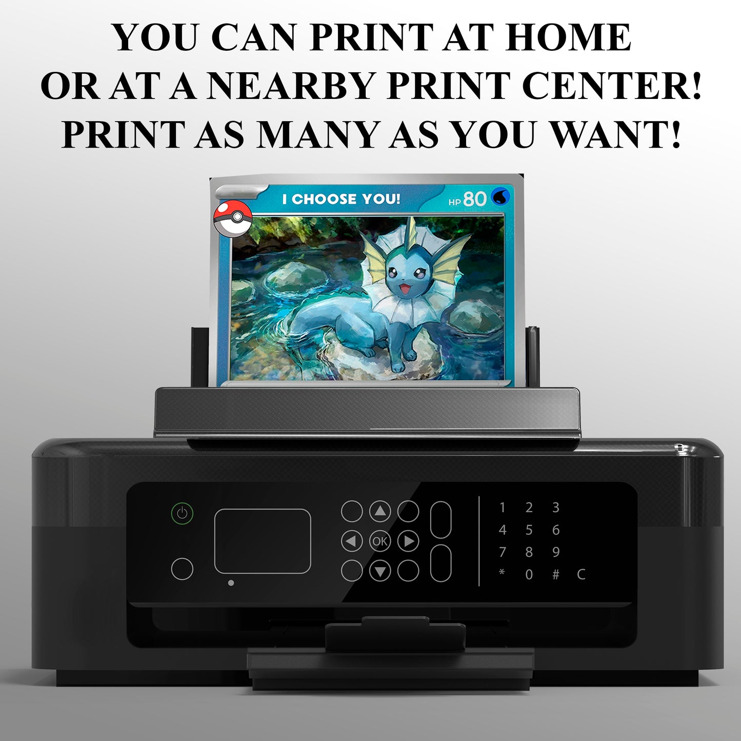 Vaporeon Invitation Template | Pokemon Card Birthday Invite - CreativeRino