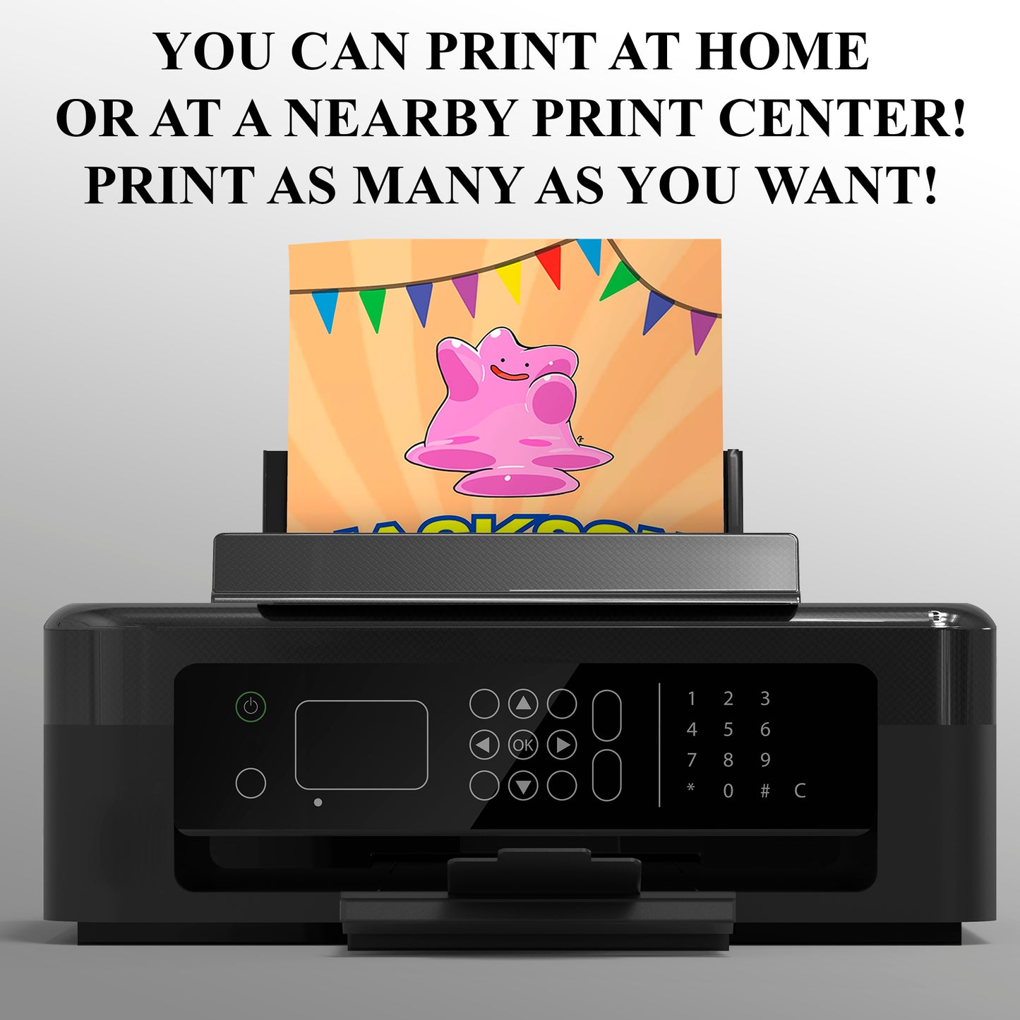 Ditto Pokemon Birthday Party Invitation Template - CreativeRino