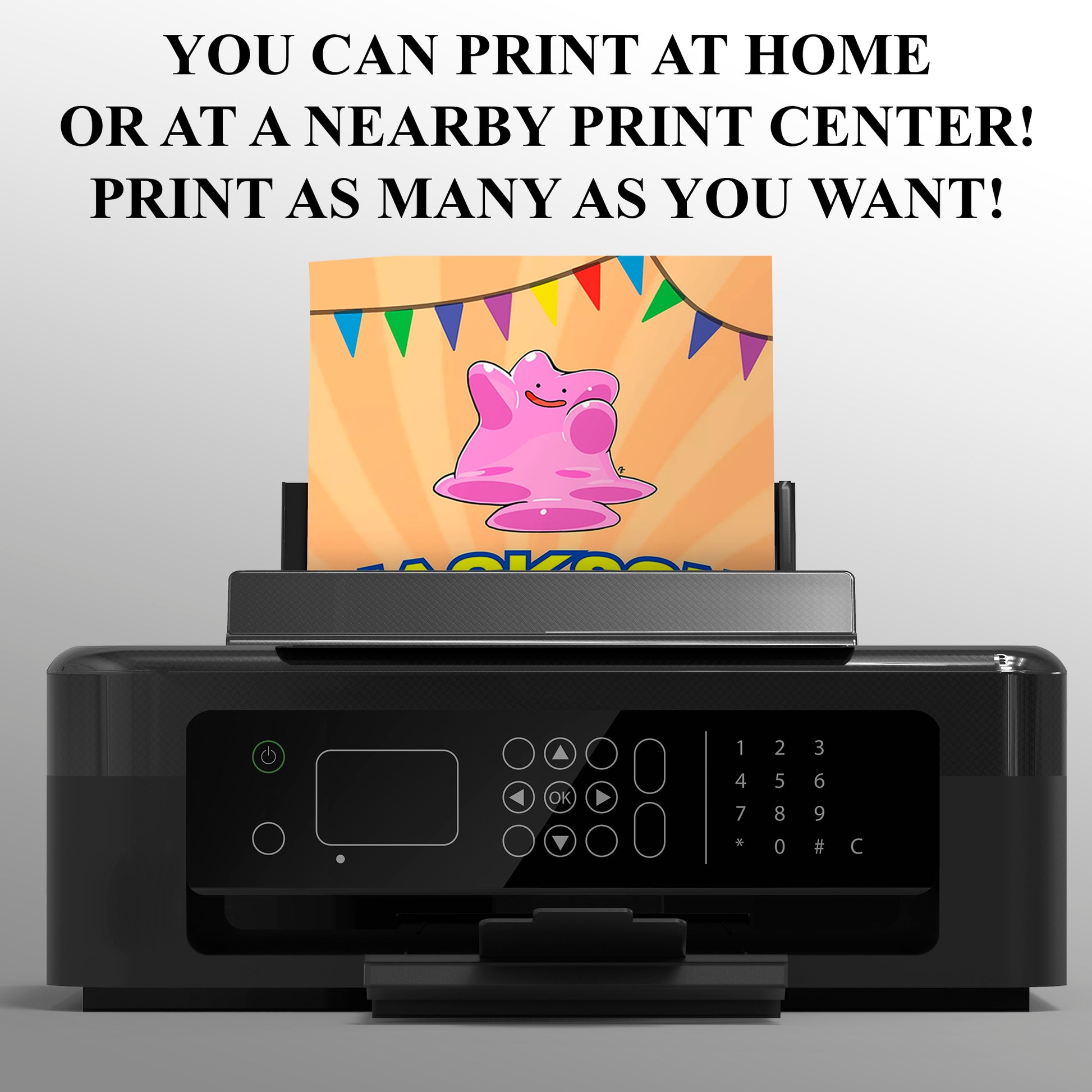 Ditto Pokemon Birthday Party Invitation Template - CreativeRino