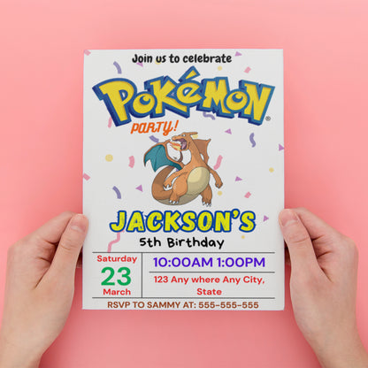 Charizard Birthday Invitation Template | Pokemon Invite - CreativeRino