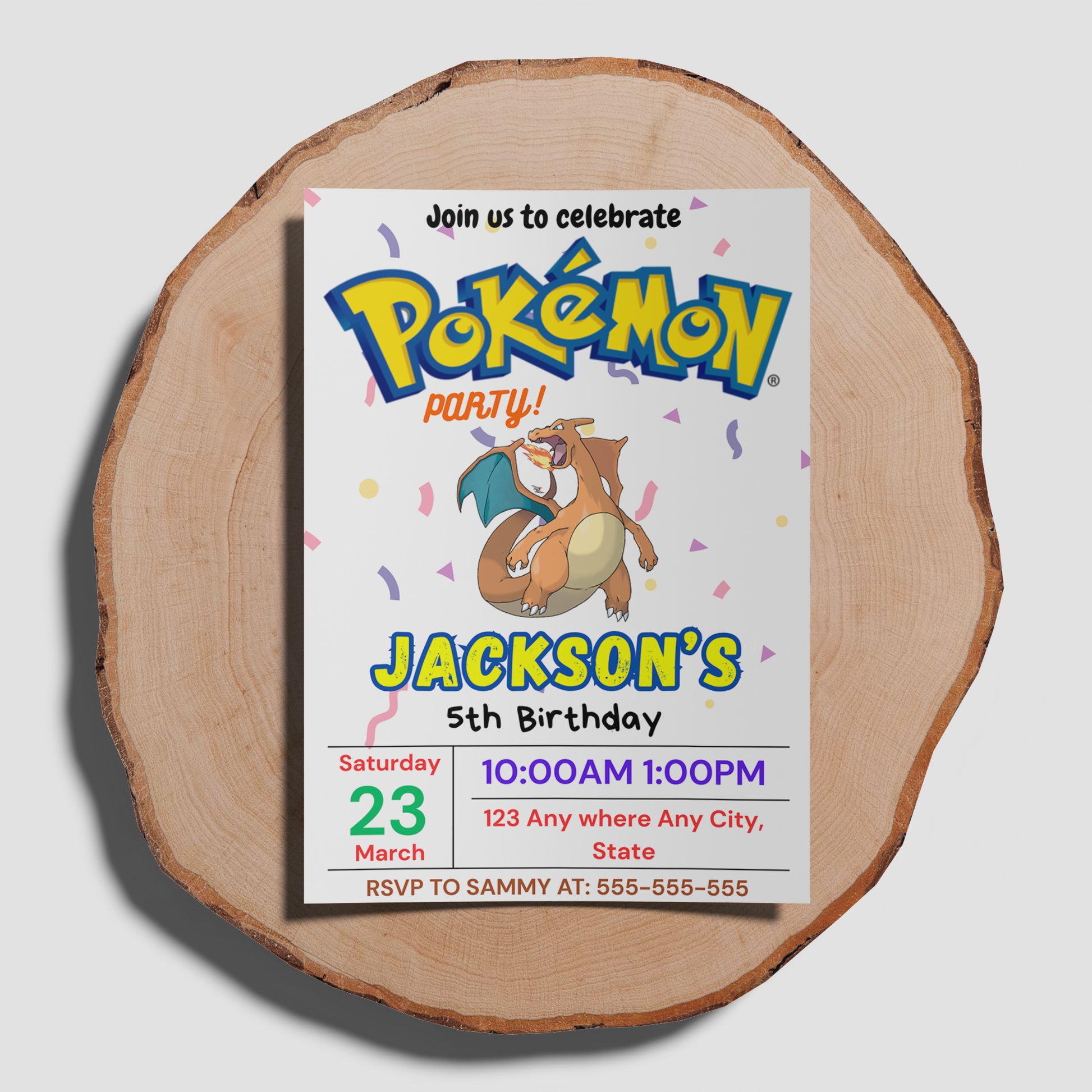 Charizard Birthday Invitation Template | Pokemon Invite - CreativeRino