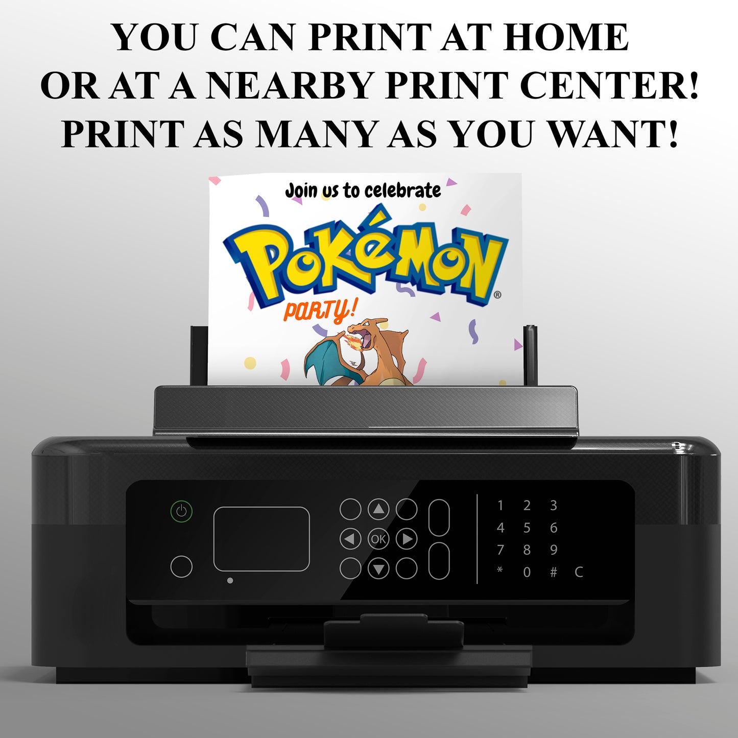 Charizard Birthday Invitation Template | Pokemon Invite - CreativeRino