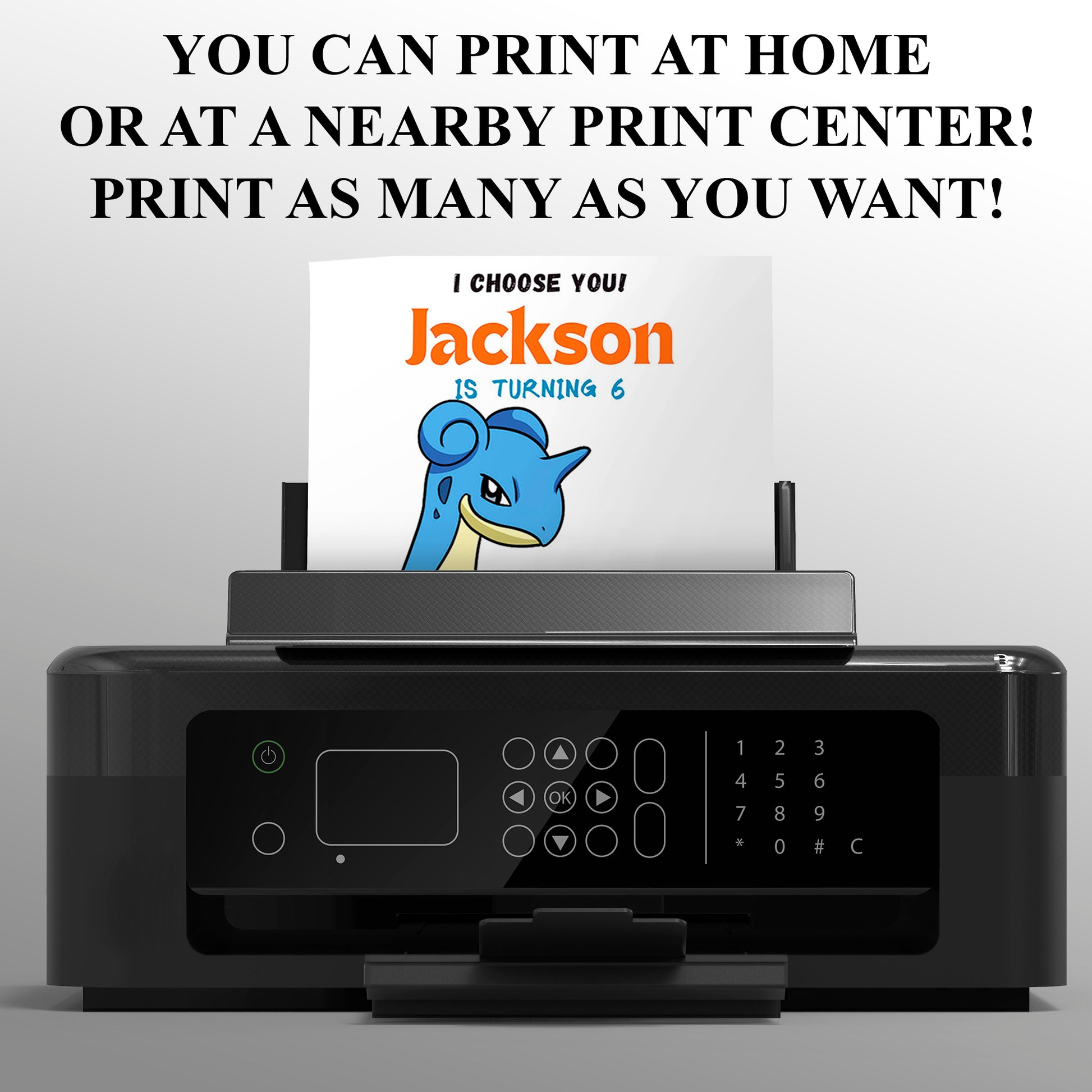 Lapras Birthday Party Invitation Template | Pokemon Invite - CreativeRino