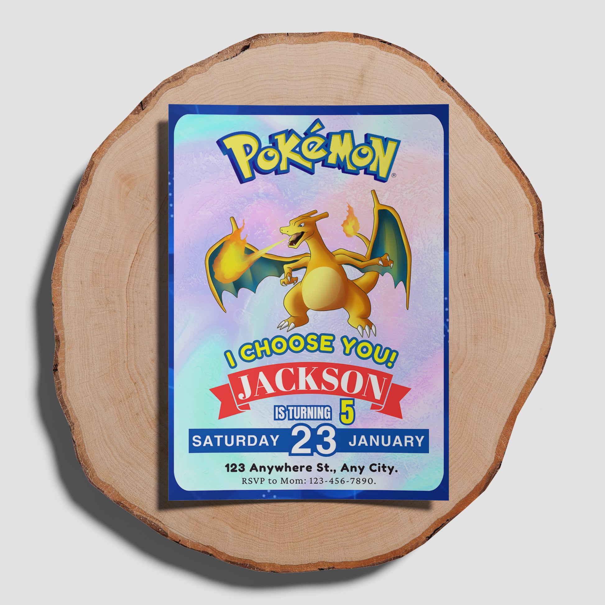 Charizard Invitation Template | Pokemon Birthday Invite - CreativeRino