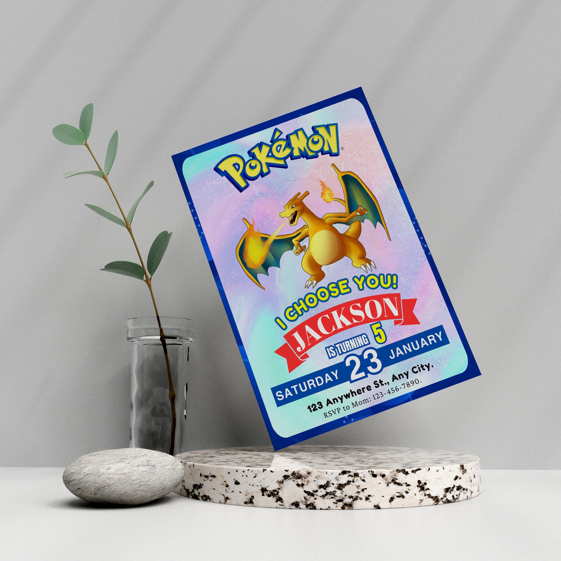 Charizard Invitation Template | Pokemon Birthday Invite - CreativeRino