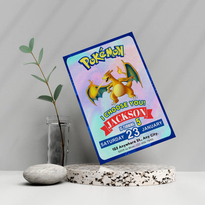 Charizard Invitation Template | Pokemon Birthday Invite - CreativeRino