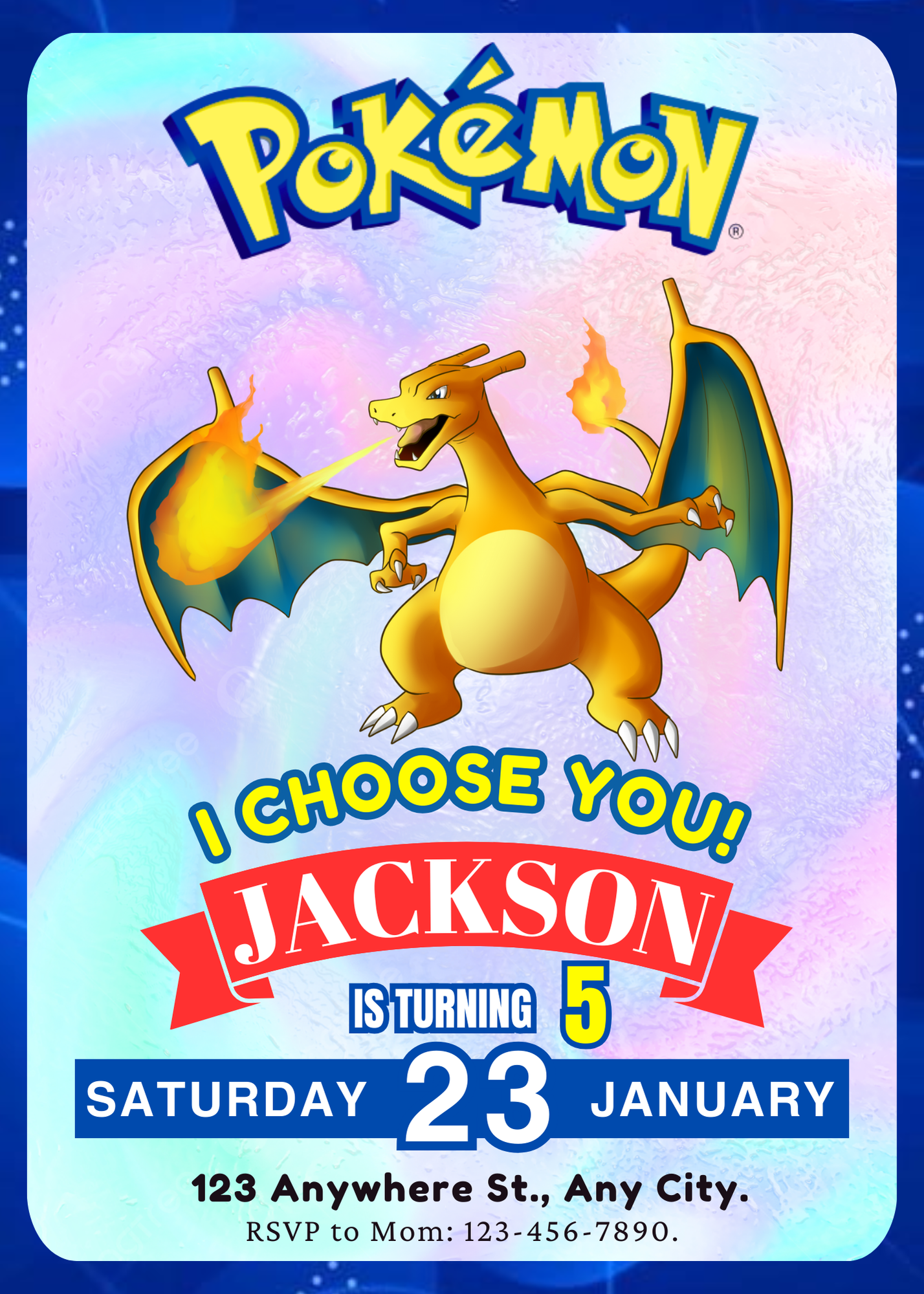 Charizard Invitation Template | Pokemon Birthday Invite - CreativeRino