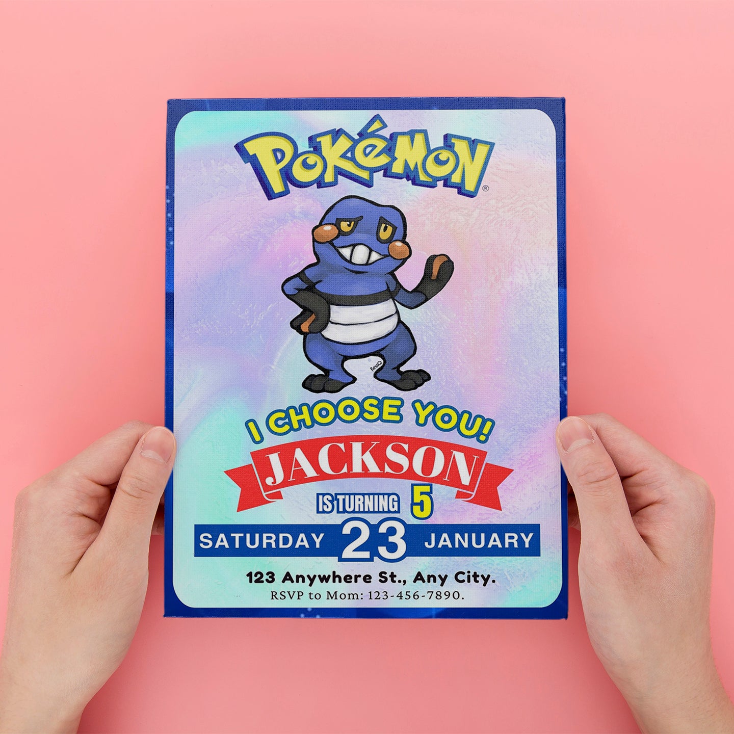 Croagunk Invitation Template | Pokemon Birthday Invite - CreativeRino