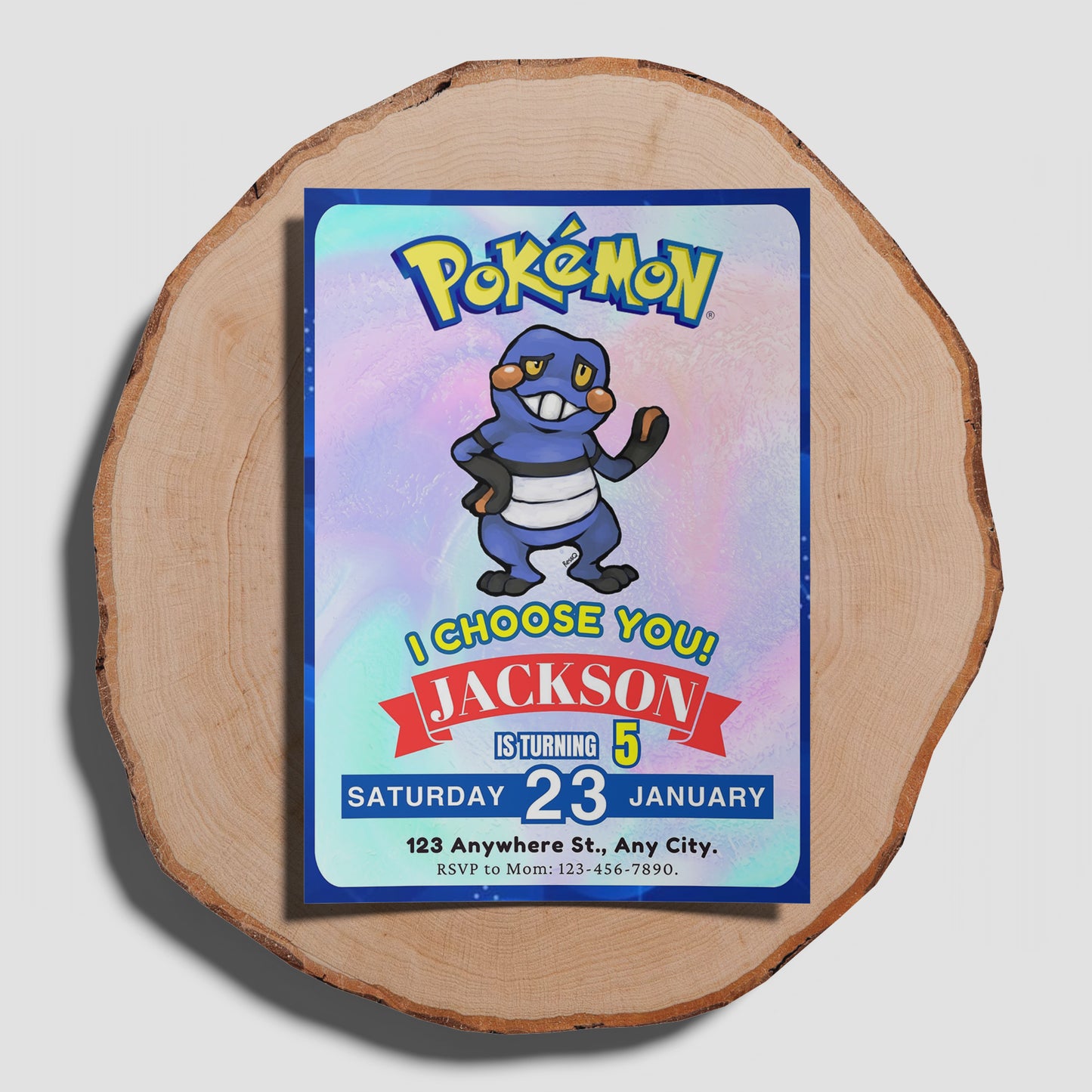 Croagunk Invitation Template | Pokemon Birthday Invite - CreativeRino