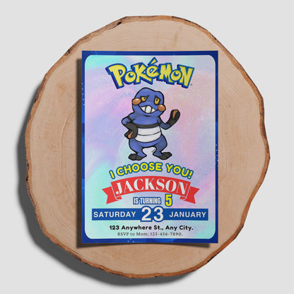 Croagunk Invitation Template | Pokemon Birthday Invite - CreativeRino