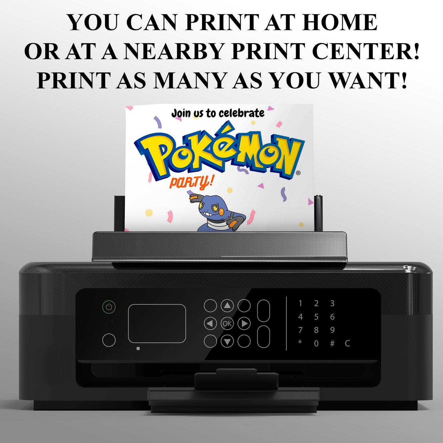 Croagunk Birthday Invitation Template | Pokemon Invite - CreativeRino