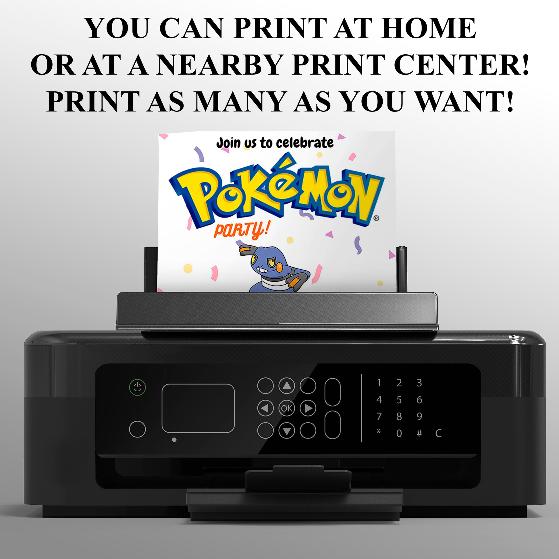 Croagunk Birthday Invitation Template | Pokemon Invite - CreativeRino