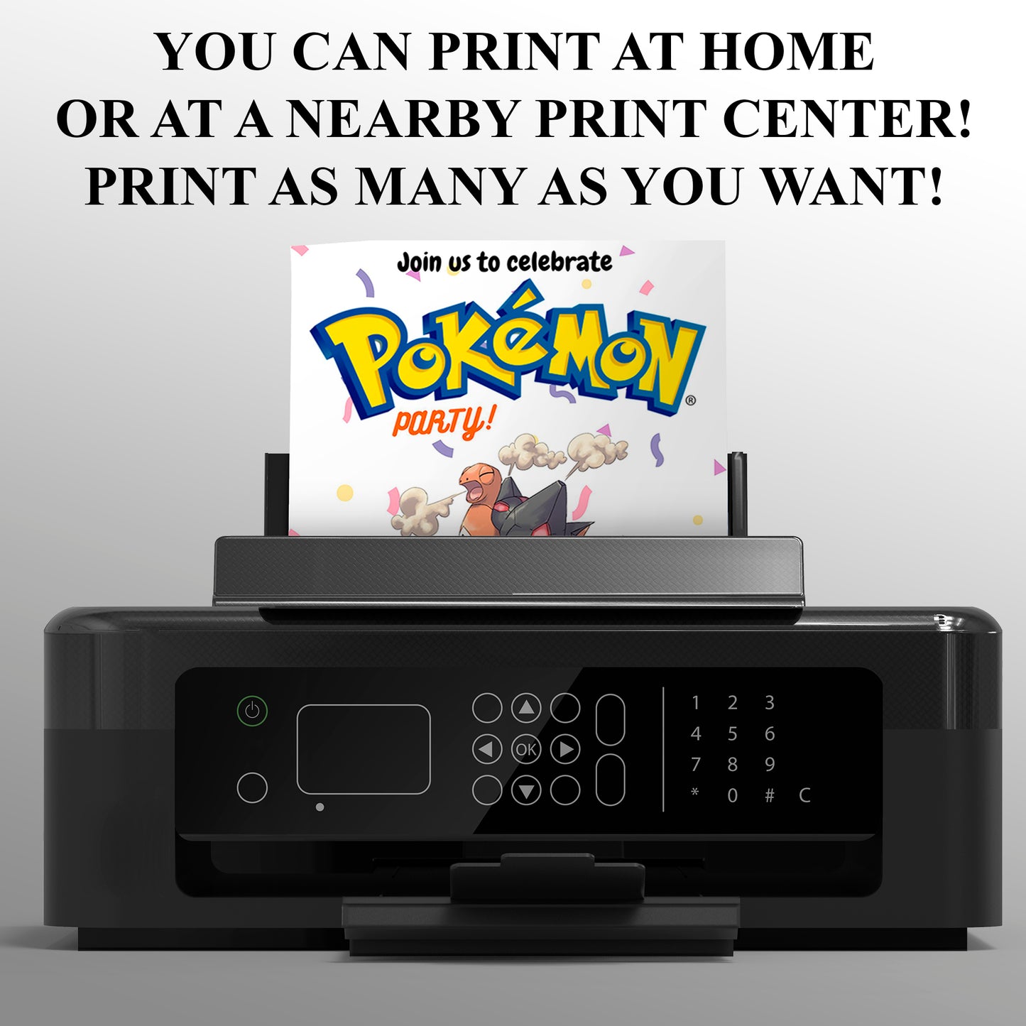 Torkoal Birthday Invitation Template | Pokemon Invite - CreativeRino