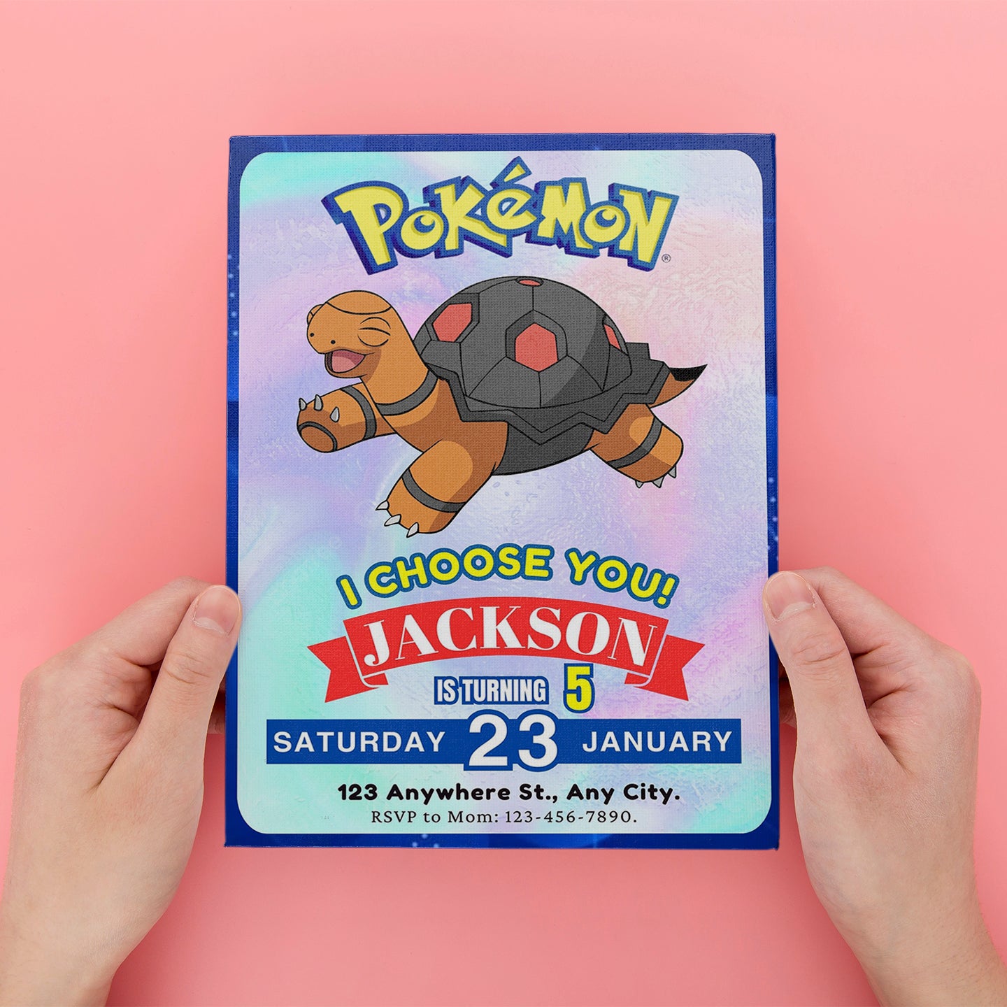Torkoal Invitation Template | Pokemon Birthday Invite - CreativeRino