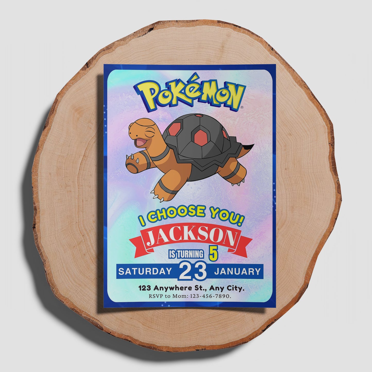 Torkoal Invitation Template | Pokemon Birthday Invite - CreativeRino