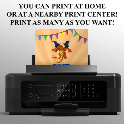 Charizard Pokemon Birthday Party Invitation Template - CreativeRino