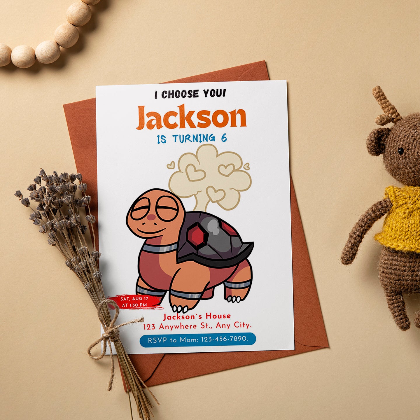 Torkoal Birthday Party Invitation Template | Pokemon Invite - CreativeRino