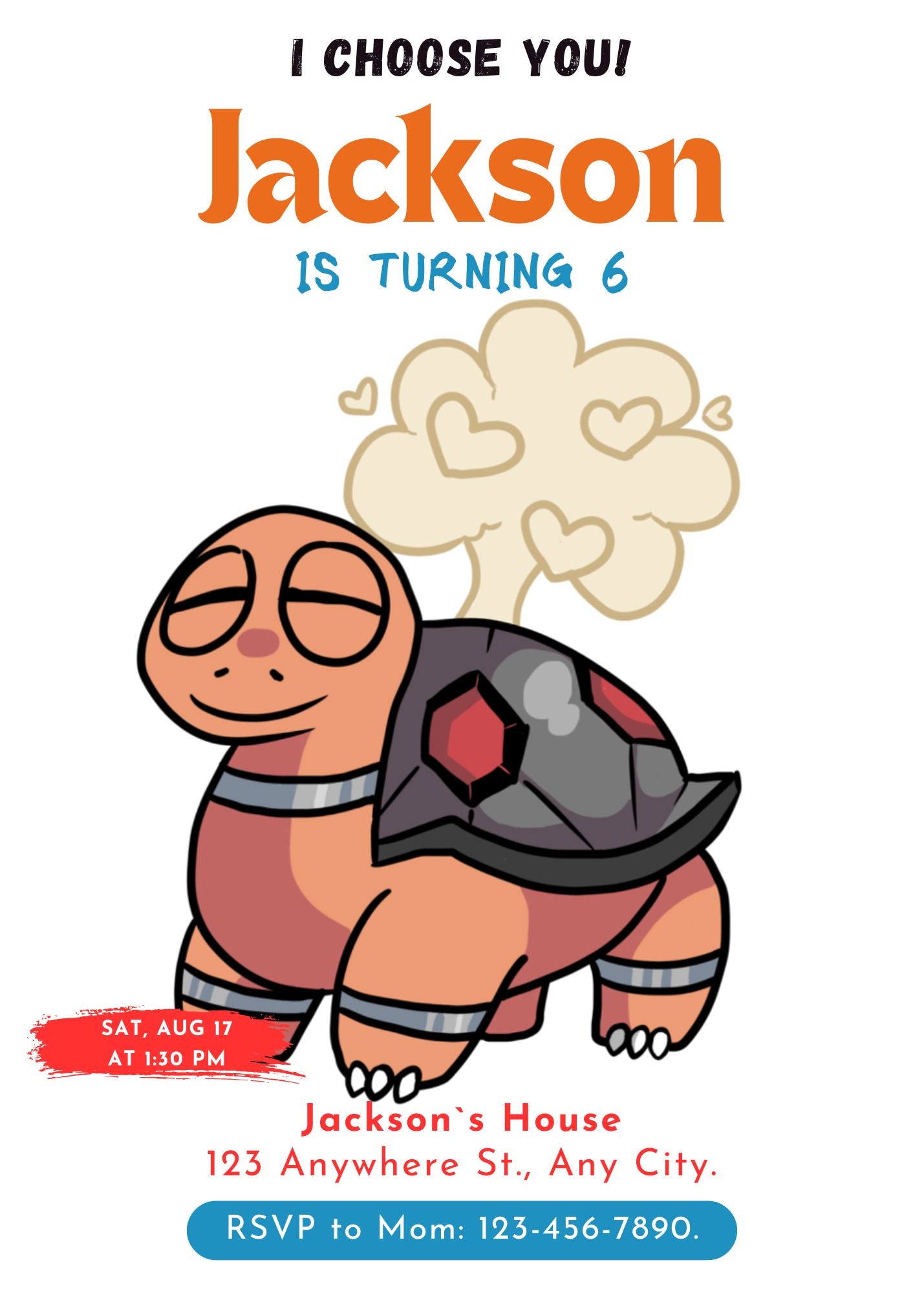 Torkoal Birthday Party Invitation Template | Pokemon Invite - CreativeRino