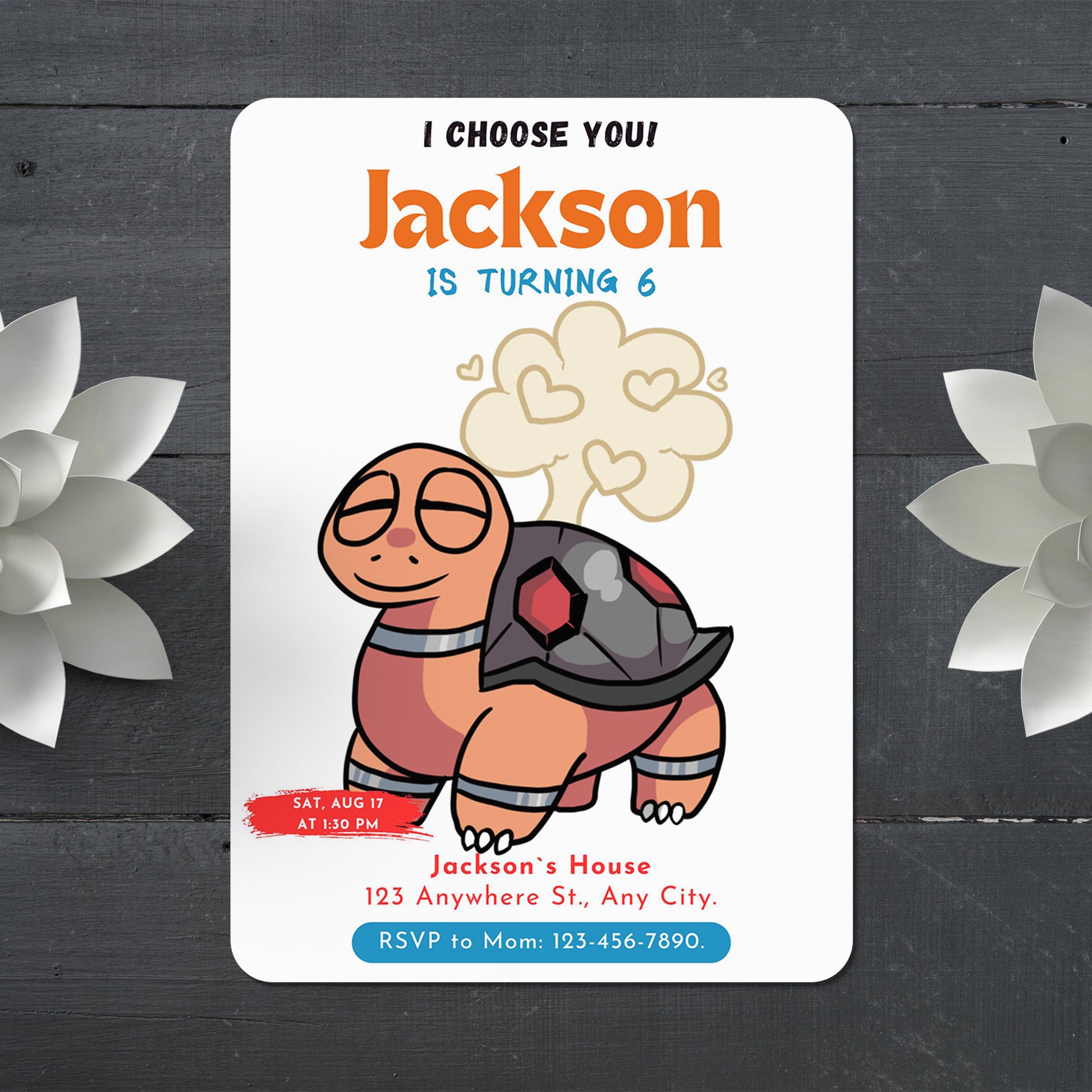 Torkoal Birthday Party Invitation Template | Pokemon Invite - CreativeRino