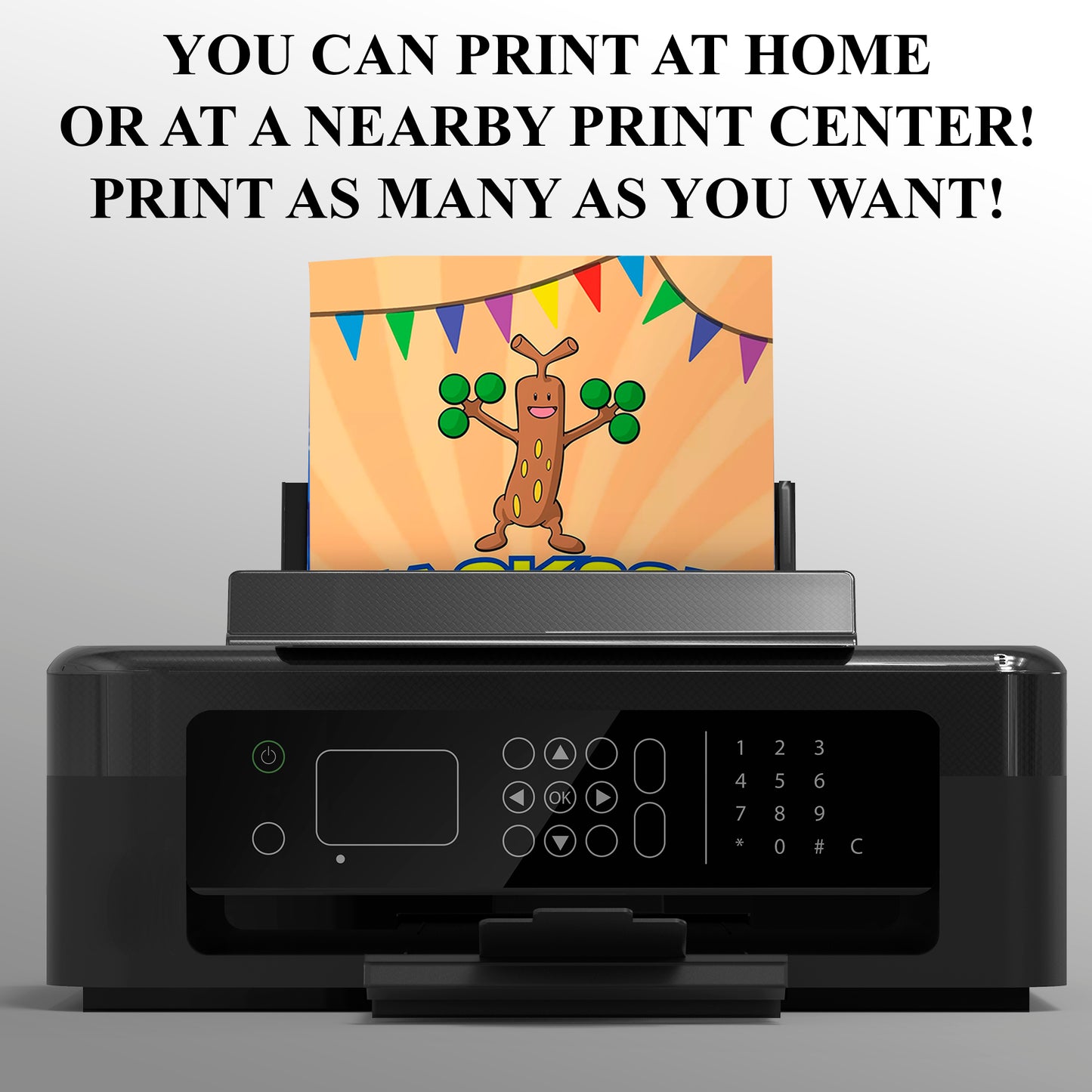 Sudowoodo Pokemon Birthday Party Invitation Template - CreativeRino