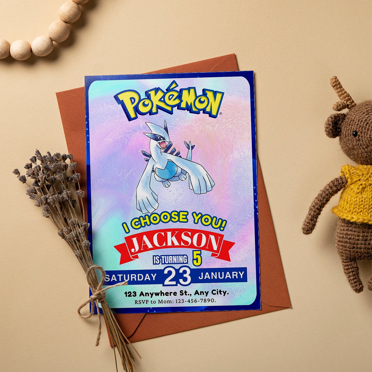Lugia Invitation Template | Pokemon Birthday Invite - CreativeRino
