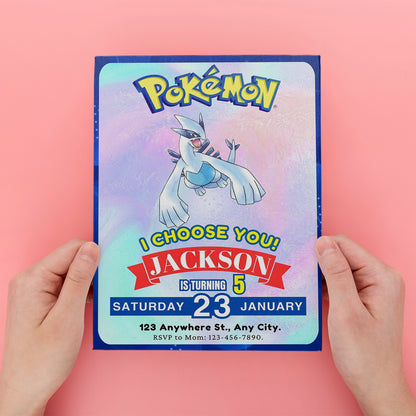 Lugia Invitation Template | Pokemon Birthday Invite - CreativeRino