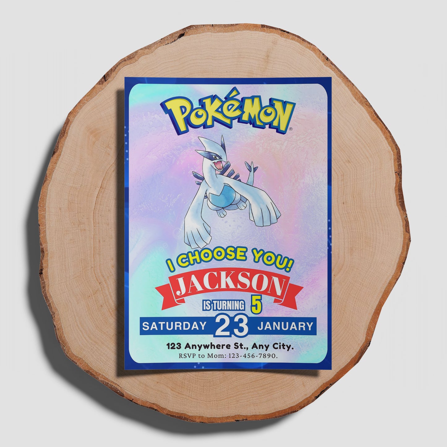 Lugia Invitation Template | Pokemon Birthday Invite - CreativeRino