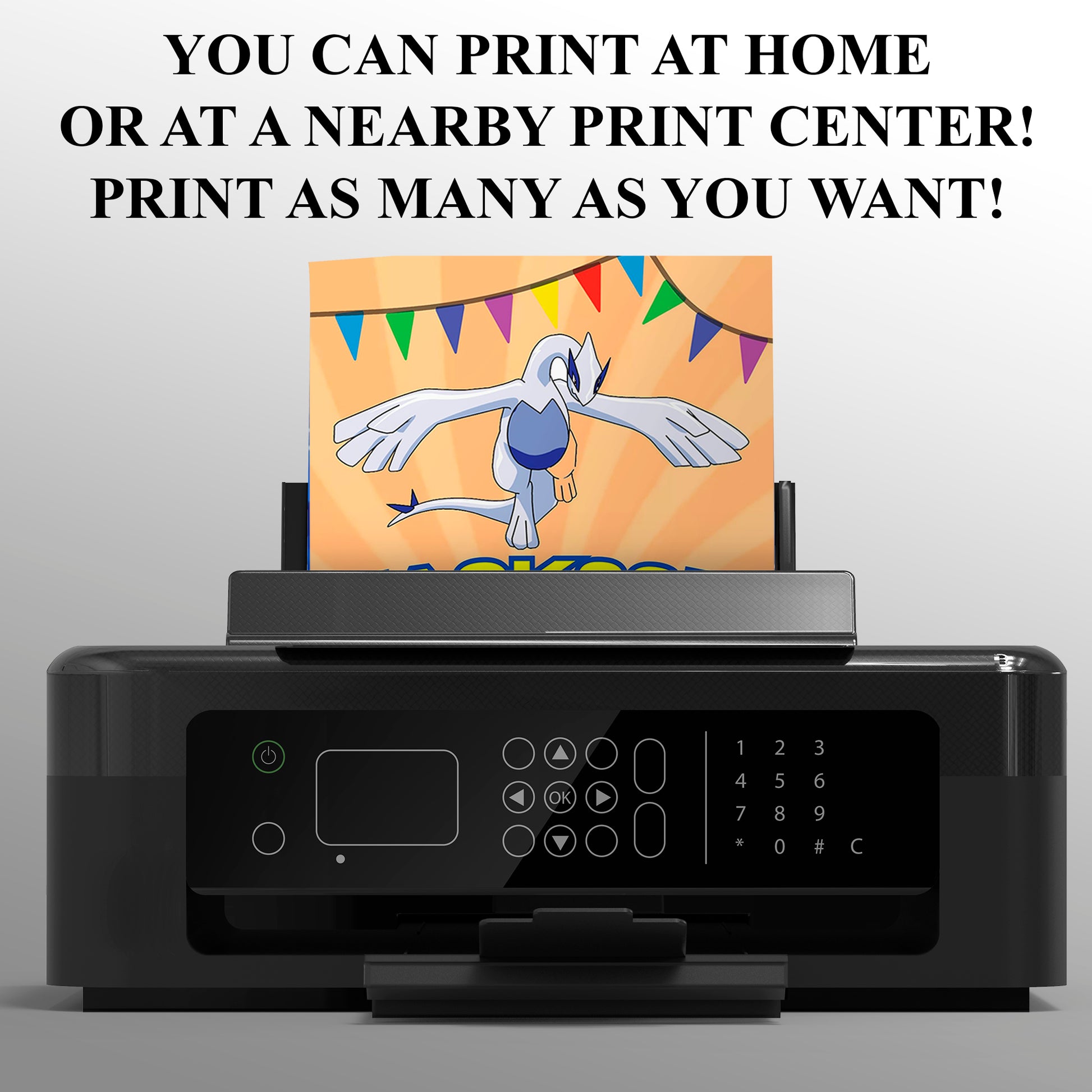 Lugia Pokemon Birthday Party Invitation Template - CreativeRino