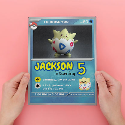 Togepi Invitation Template | Pokemon Card Birthday Invite - CreativeRino