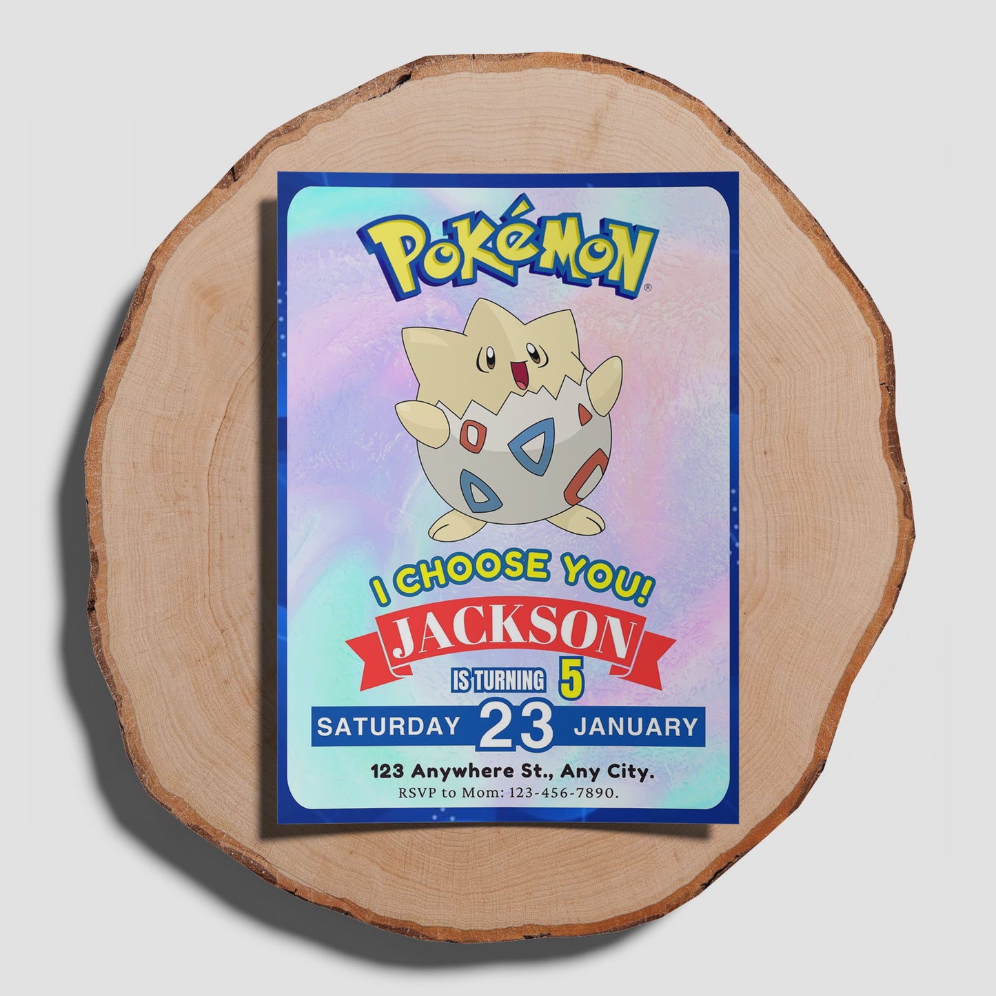 Togepi Invitation Template | Pokemon Birthday Invite - CreativeRino