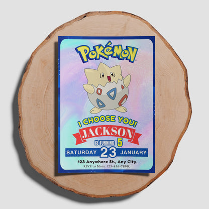Togepi Invitation Template | Pokemon Birthday Invite - CreativeRino