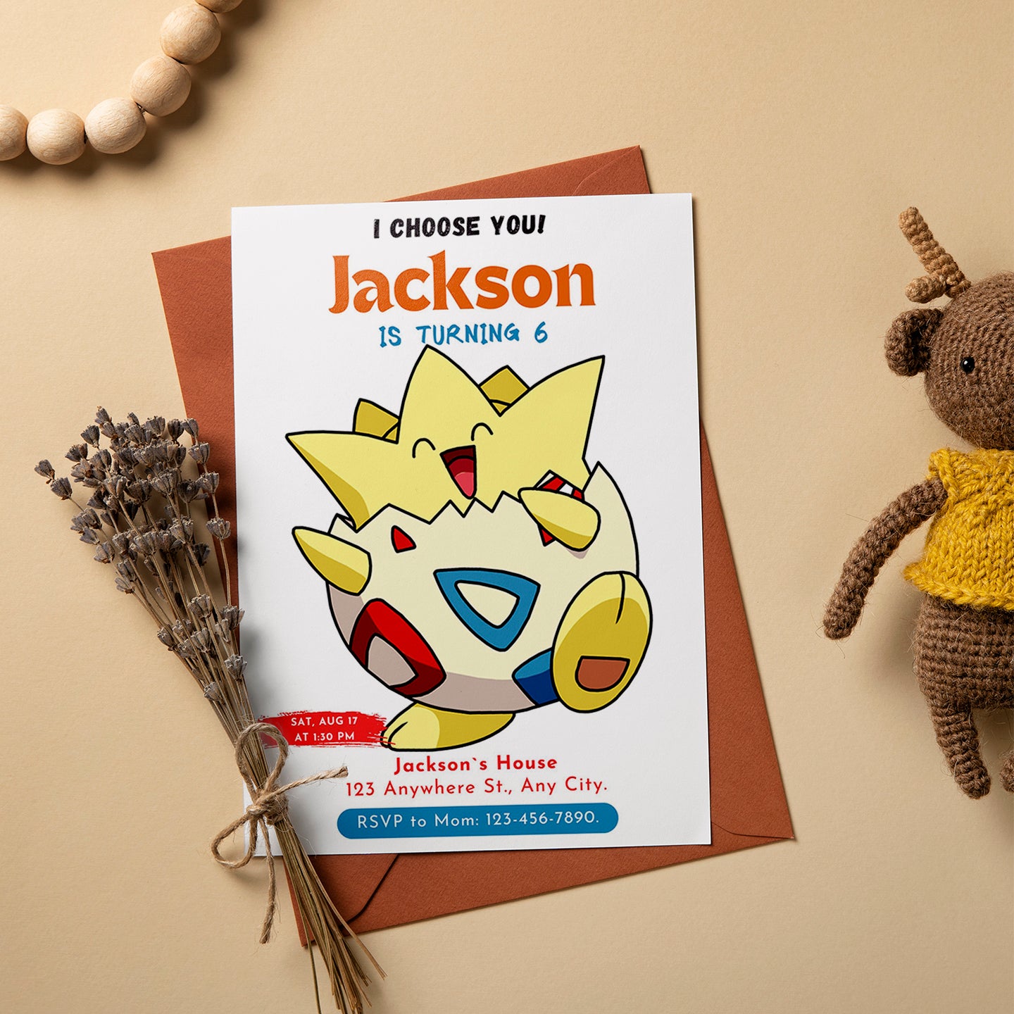 Togepi Birthday Party Invitation Template | Pokemon Invite - CreativeRino