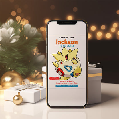 Togepi Birthday Party Invitation Template | Pokemon Invite - CreativeRino