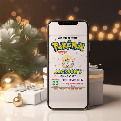 Togepi Birthday Invitation Template | Pokemon Invite - CreativeRino