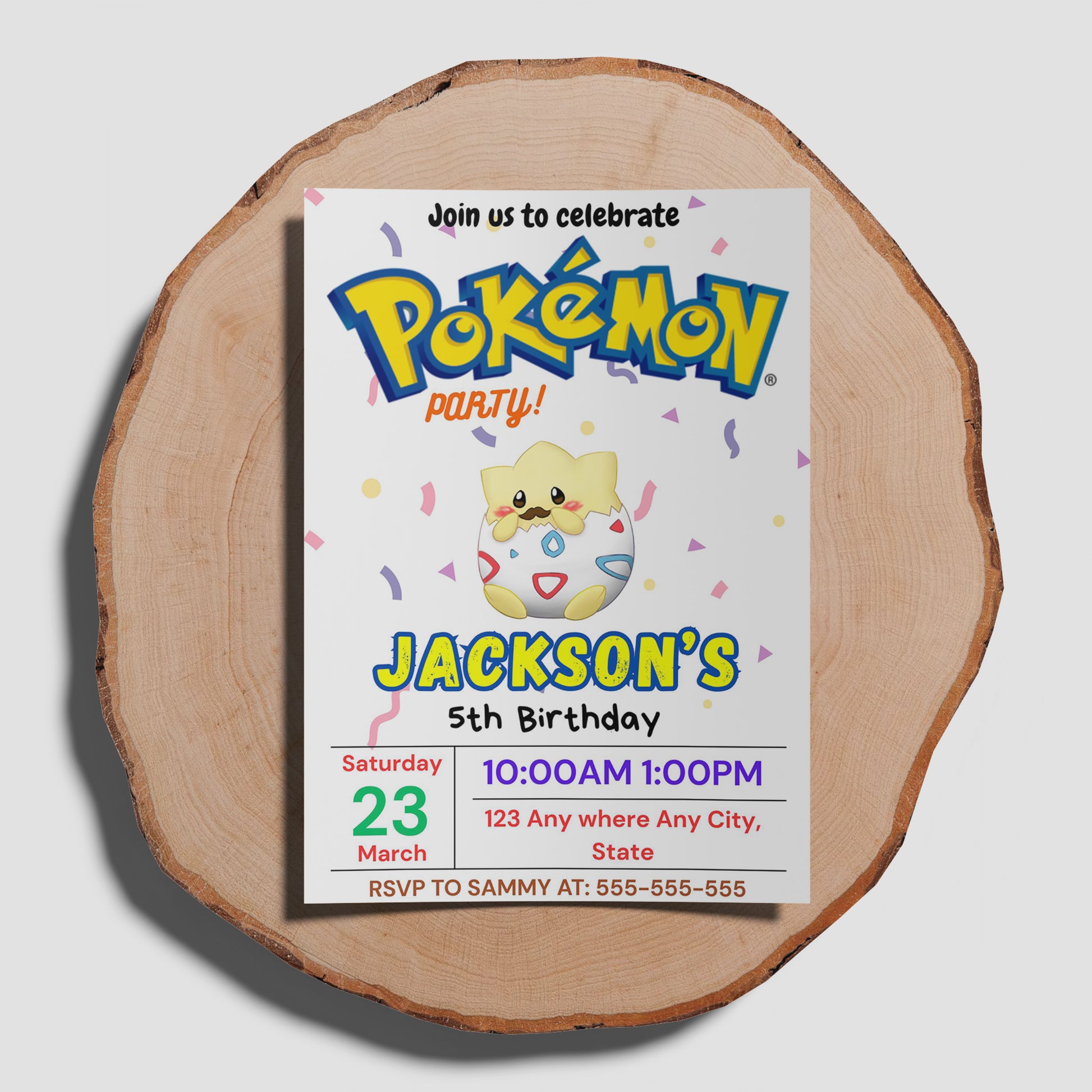 Togepi Birthday Invitation Template | Pokemon Invite - CreativeRino