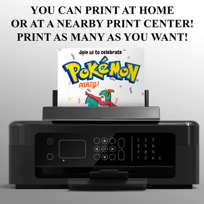 Hawlucha Birthday Invitation Template | Pokemon Invite - CreativeRino