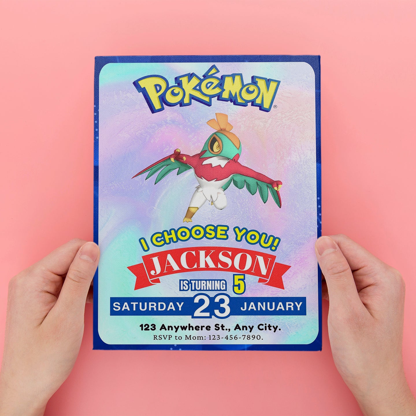 Hawlucha Invitation Template | Pokemon Birthday Invite - CreativeRino