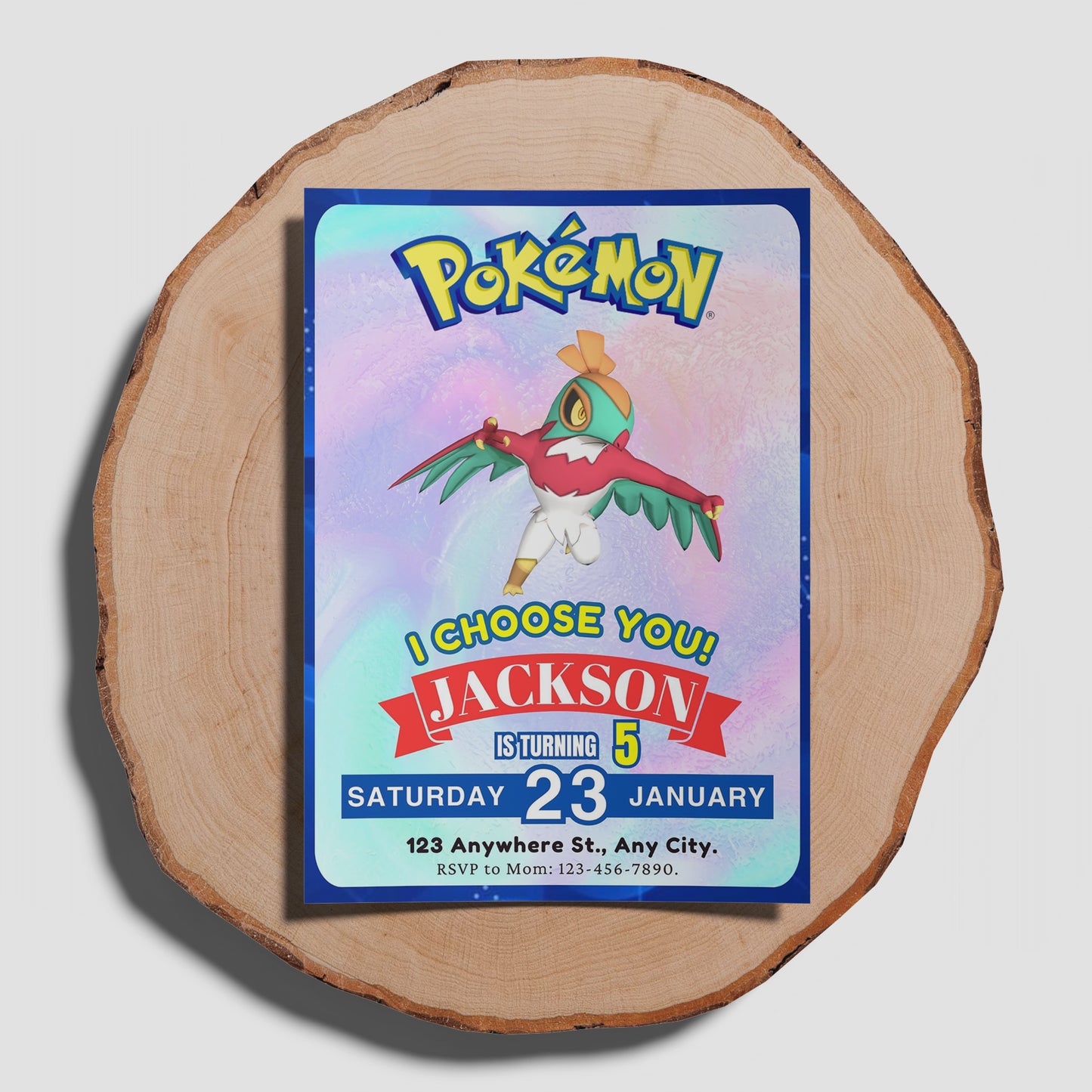 Hawlucha Invitation Template | Pokemon Birthday Invite - CreativeRino