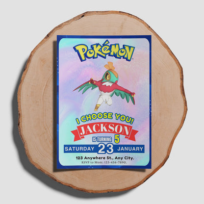 Hawlucha Invitation Template | Pokemon Birthday Invite - CreativeRino