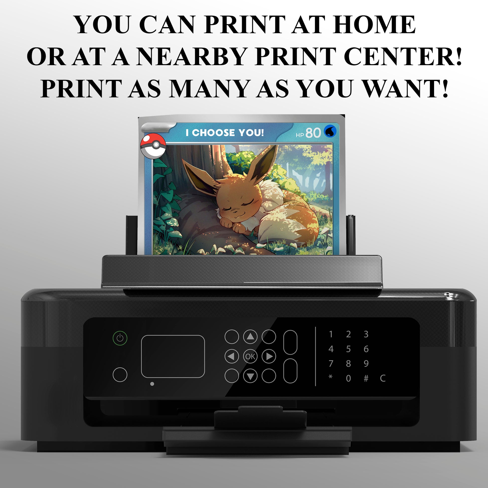 Eevee Invitation Template | Pokemon Card Birthday Invite - CreativeRino