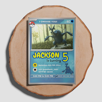 Heracross Invitation Template | Pokemon Card Birthday Invite - CreativeRino
