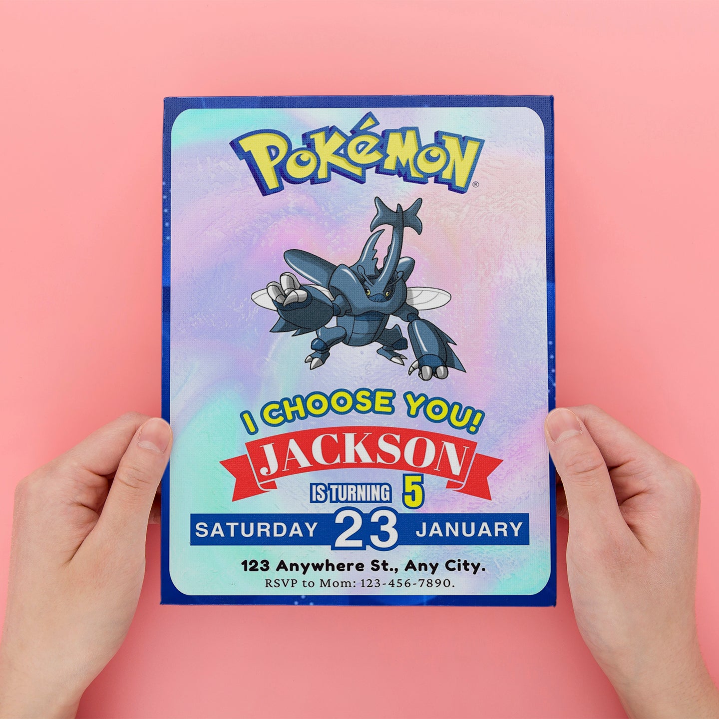 Heracross Invitation Template | Pokemon Birthday Invite - CreativeRino