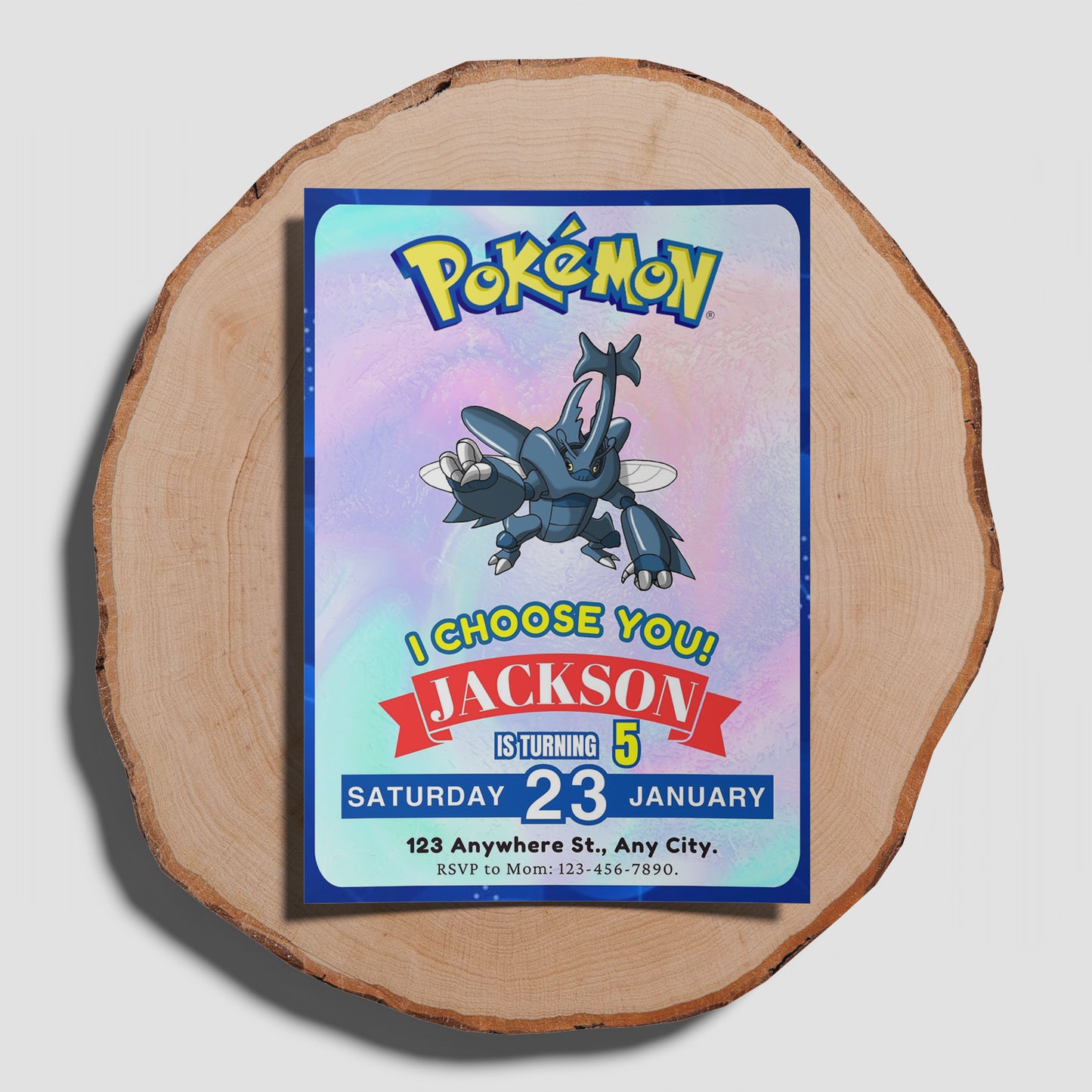 Heracross Invitation Template | Pokemon Birthday Invite - CreativeRino
